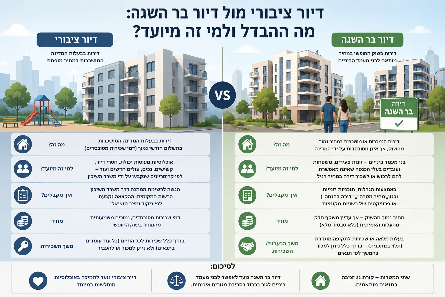 דיור ציבורי מול דיור בר השגה